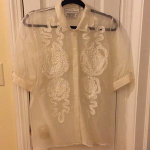Vintage 100% silk Adrienne Vittadini blouse (S)